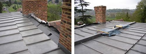 Leadwork on roof