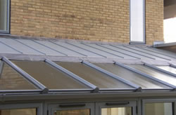 Single ply roofing membrane close-up