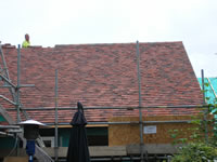 Roof tiling in progress in Henfield